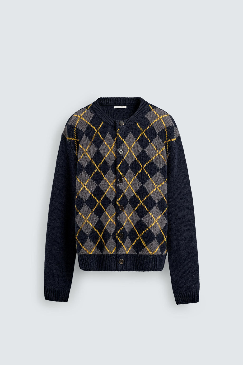 100% WOOL ARGYLE CARDIGAN - Zara фото 7