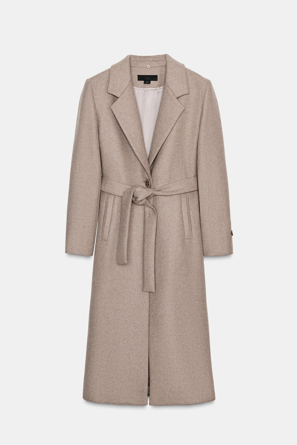 WOOL COAT WITH FAUX FUR LAPEL AND BELT - Zara фото 9