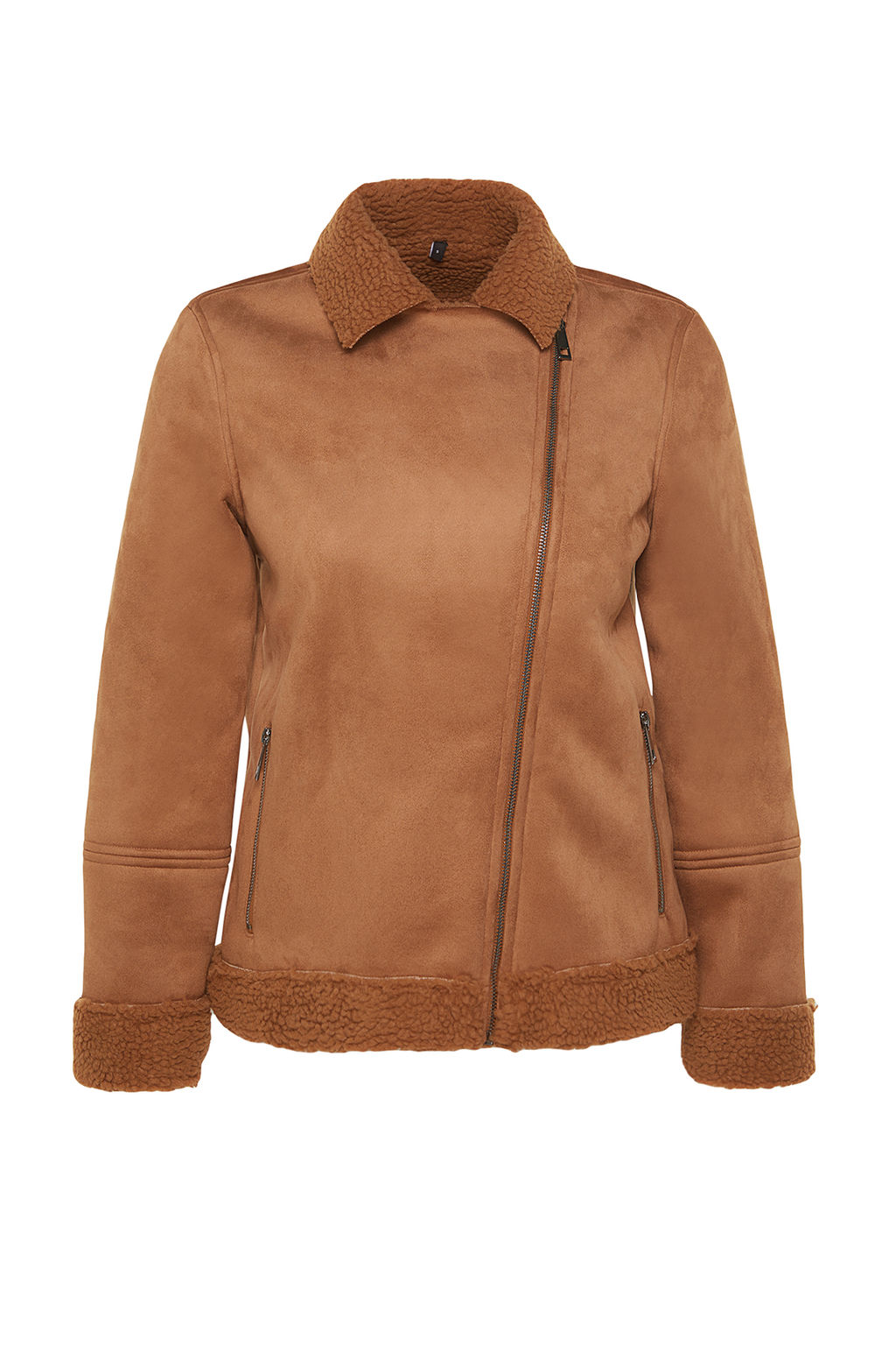 TRENDYOLMILLA Kahverengi Pelus Detayl? Mont TWOAW24MO00368 фото 6