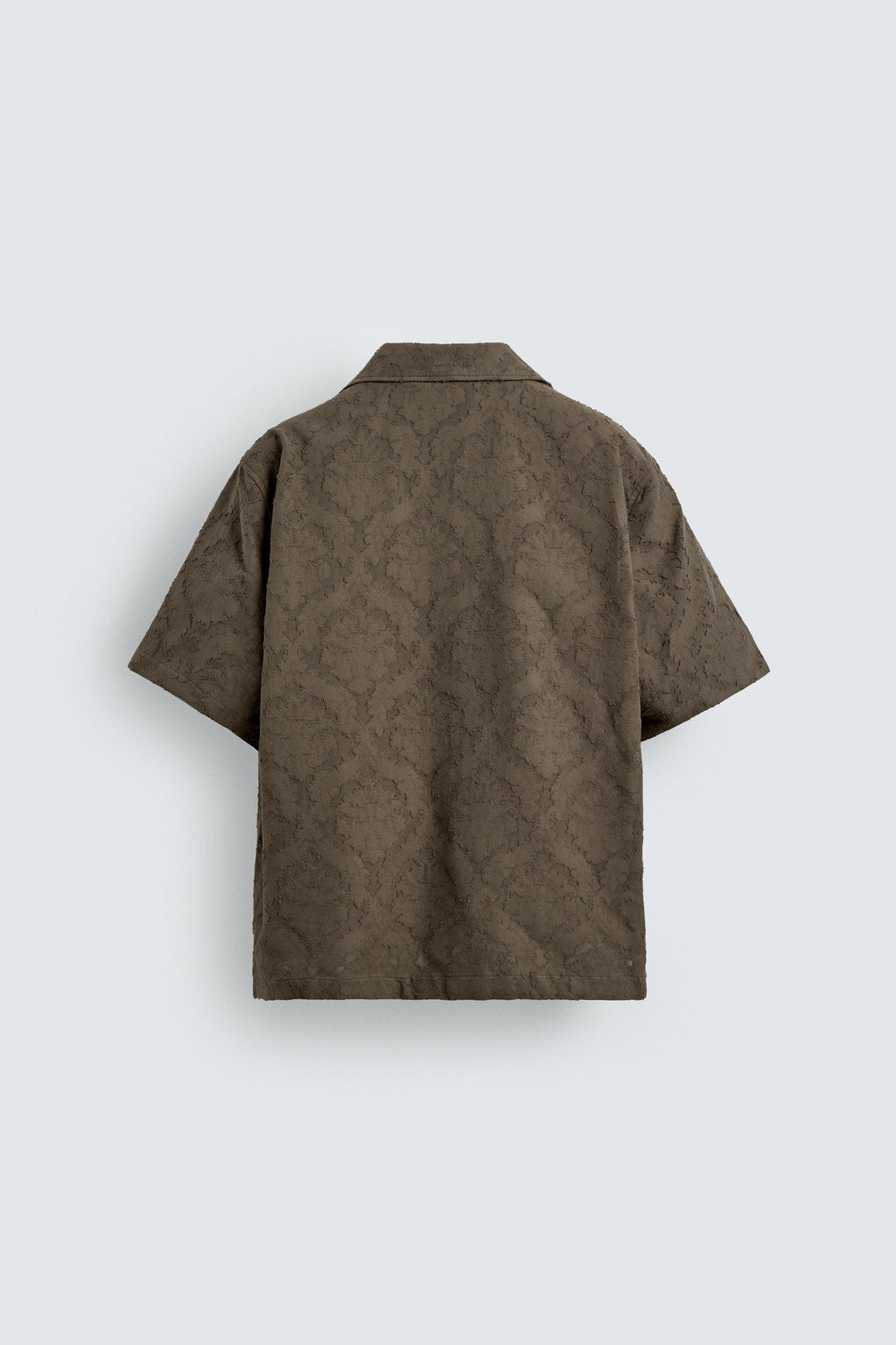 CAMISA RELAXED FIT JACQUARD TEXTURA / kaki-med - Zara фото 9