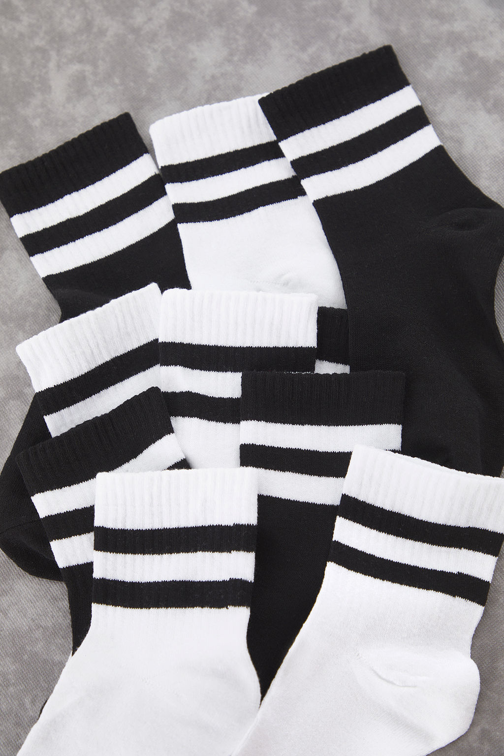 TRENDYOL MAN Beyaz Unisex 10lu Cizgili Pamuklu Kolej/Tenis Boy Nefes Alan Yazl?k Corap TMNSS25CO00019 - Trendyolmilla фото 4