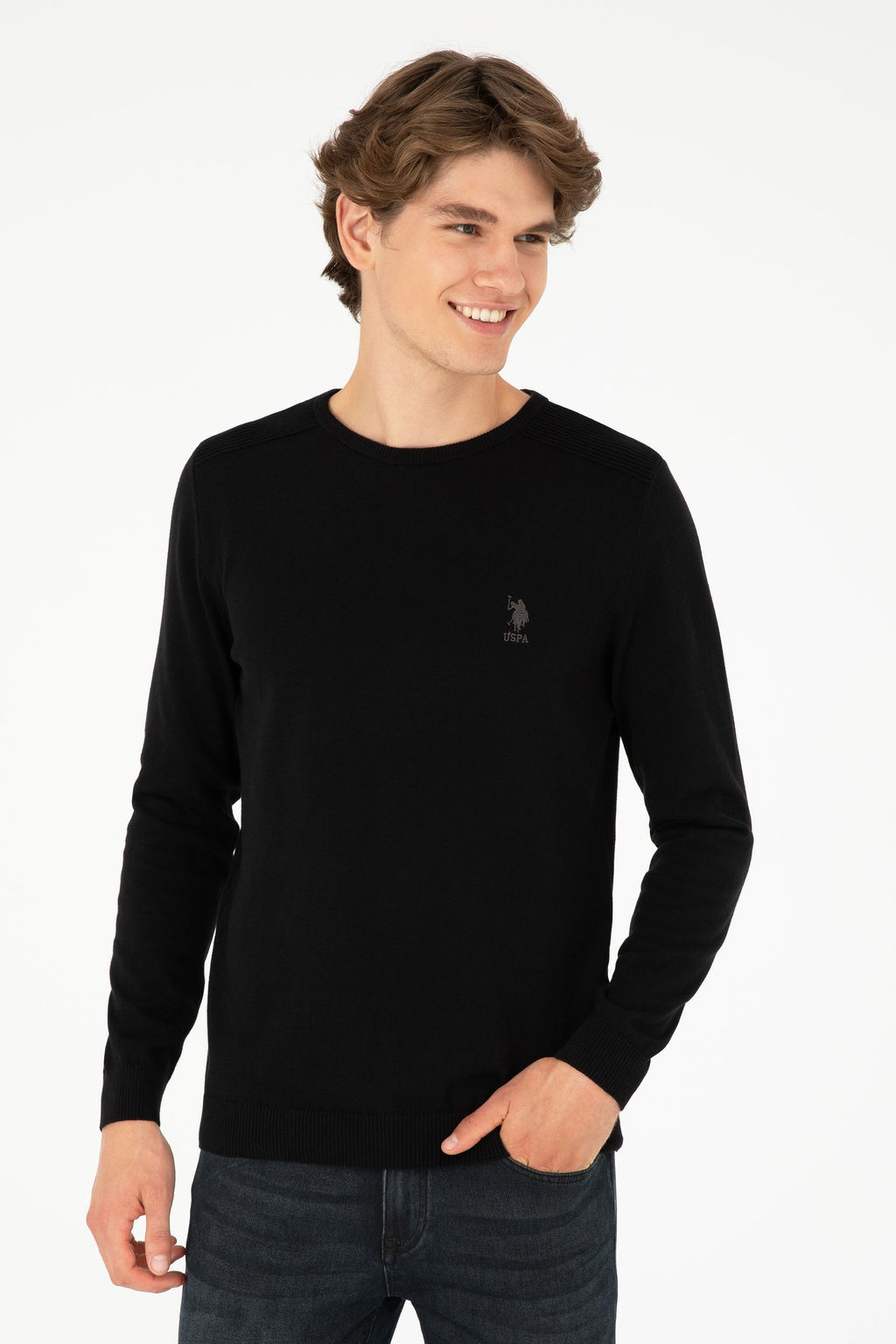 Мужской черный базовый свитер Неожиданная скидка в корзине - U.s. polo assn фото 8