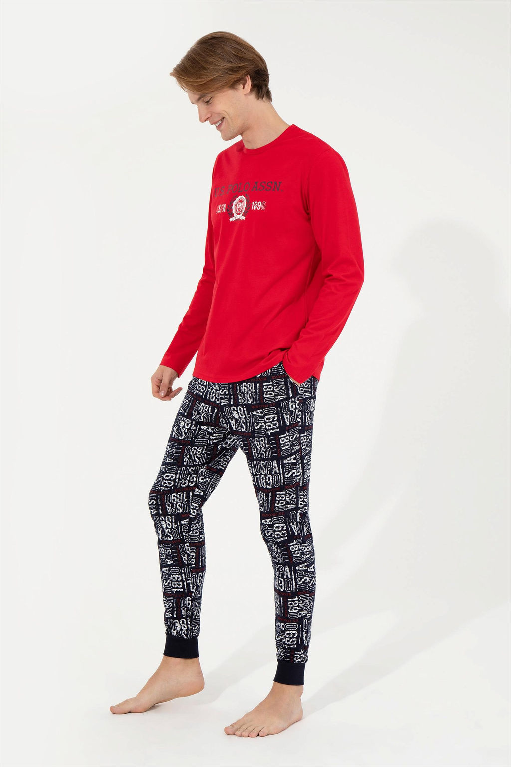 Мужской красный пижамный комплект Неожиданная скидка в корзине - U.s. polo assn фото 2