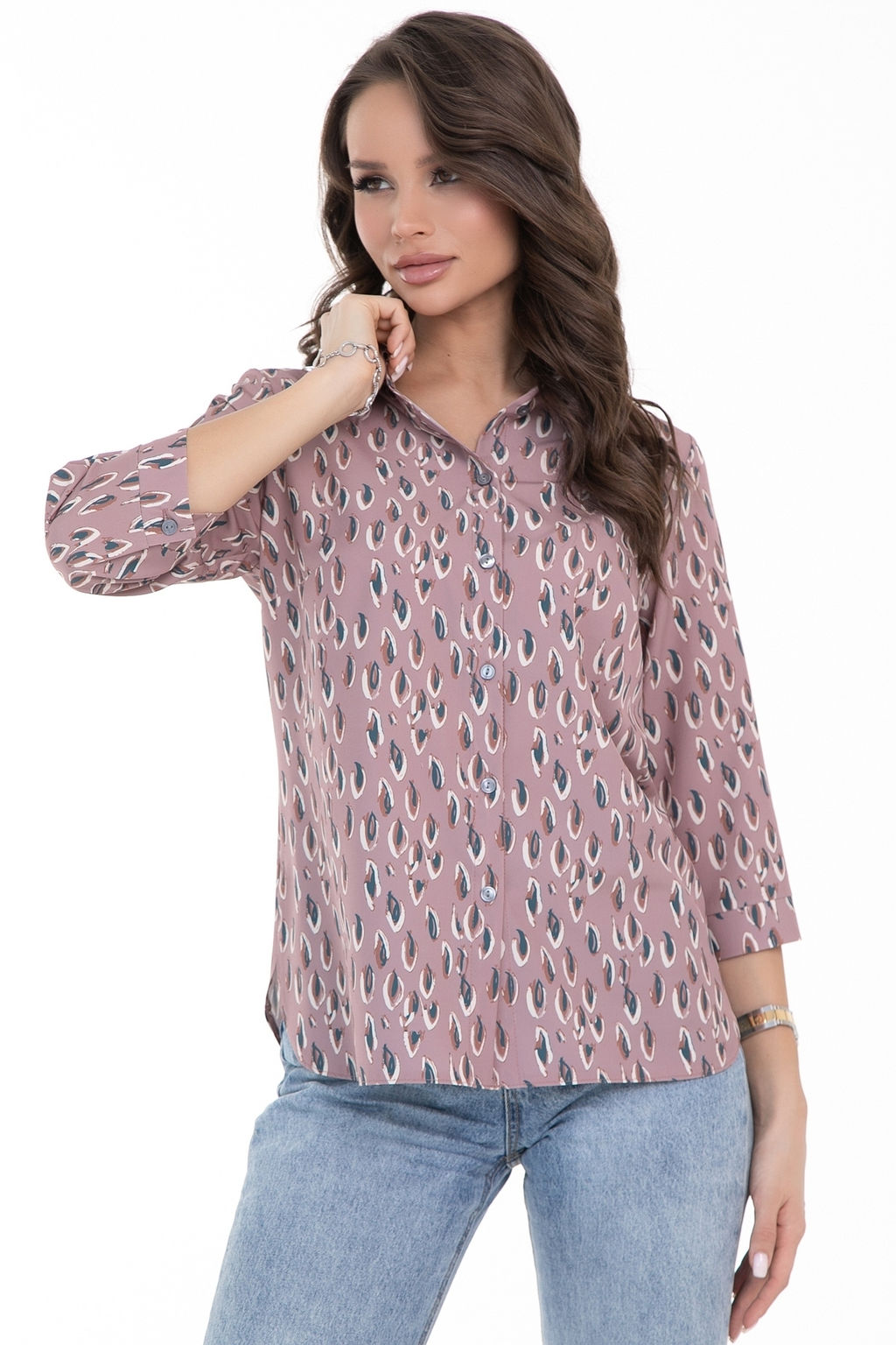 Рубашка Жаклин модная (пудра) - Diolche фото 4