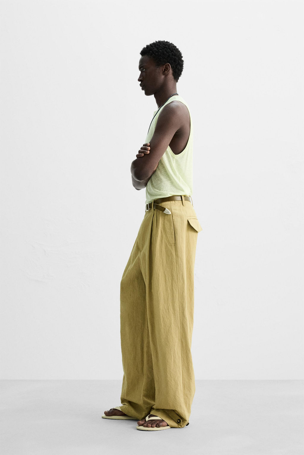 VISCOSE-LINEN TANK TOP - Zara фото 4