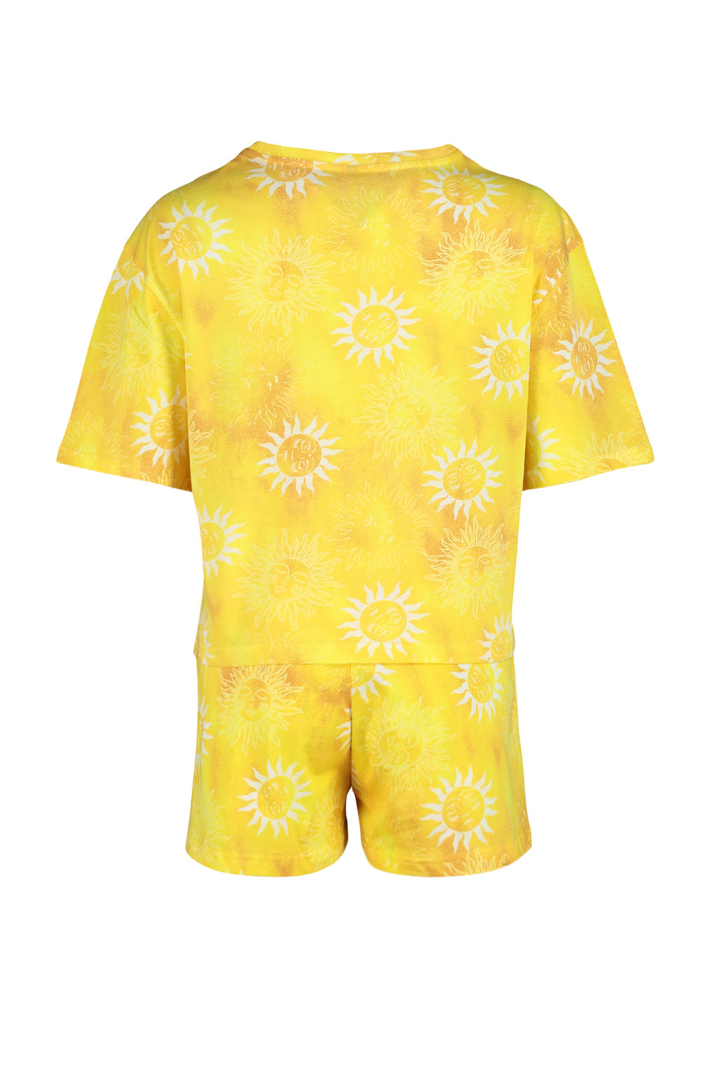 Sar? %100 Pamuklu Gunes Desenli Sortlu Orme Pijama Tak?m? THMSS24PT00108