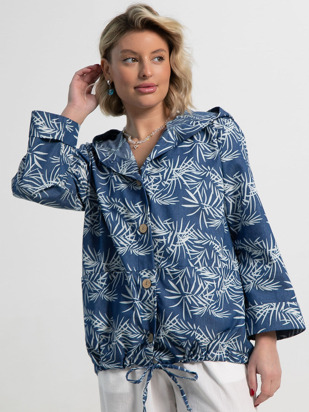 Пыльник Летний день (бело-синий) Б15182-8М - Lt collection фото 10