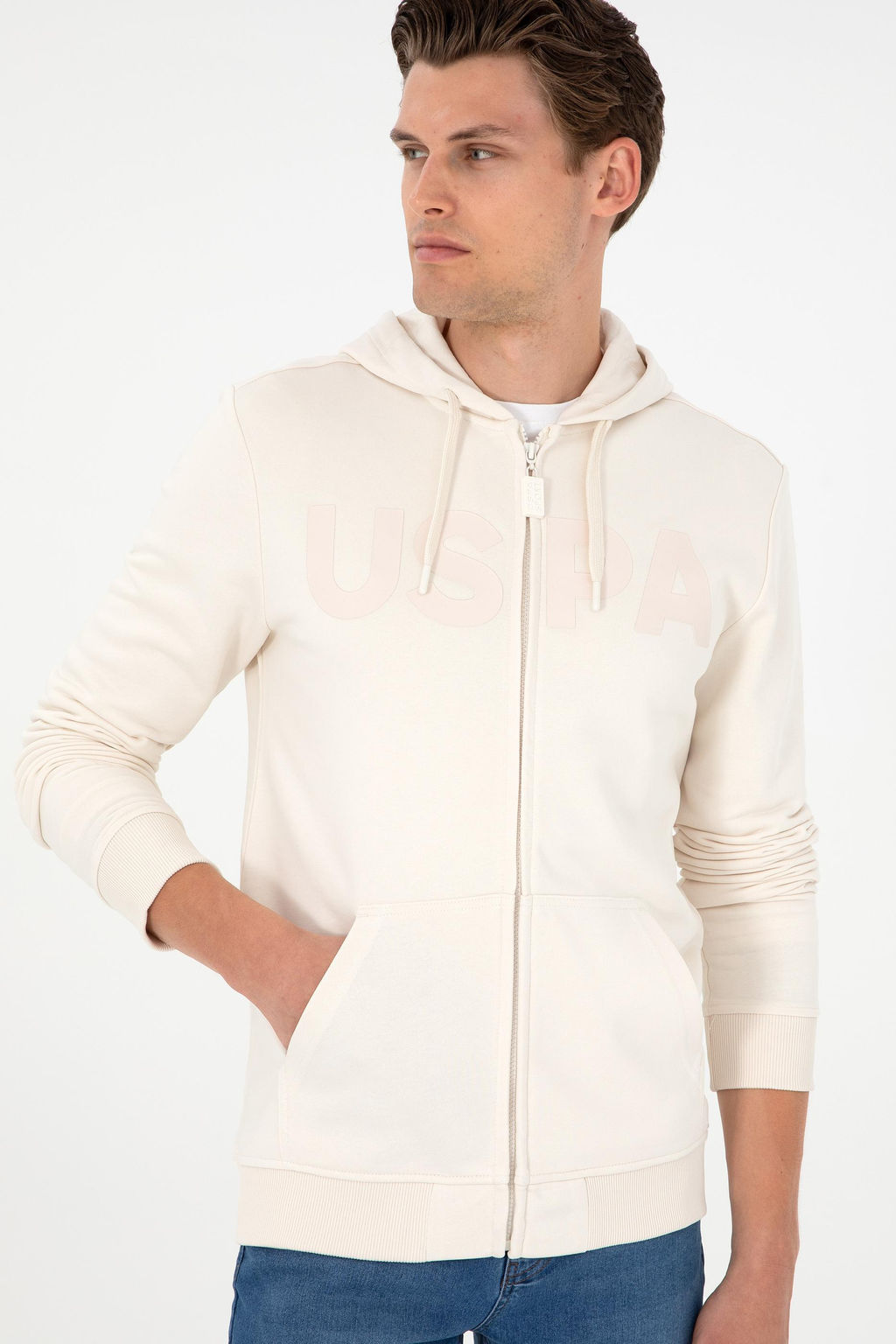 Мужской кремовый свитшот - U.s. polo assn фото 3