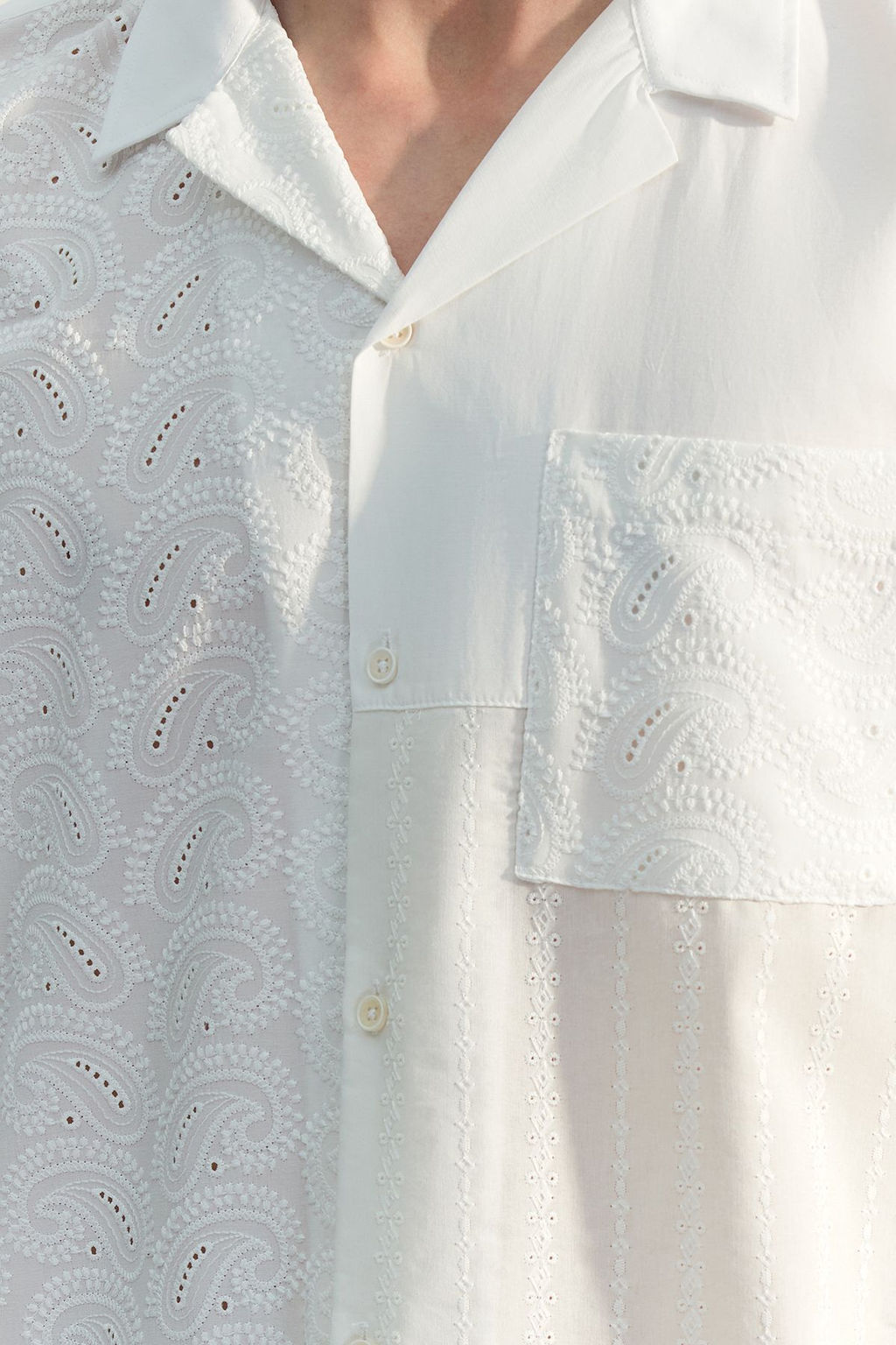 TRENDYOL MAN Limited Edition Beyaz Oversize Brode Bloklu Yazl?k Gomlek TMNSS23GO00135 - Trendyolmilla фото 5