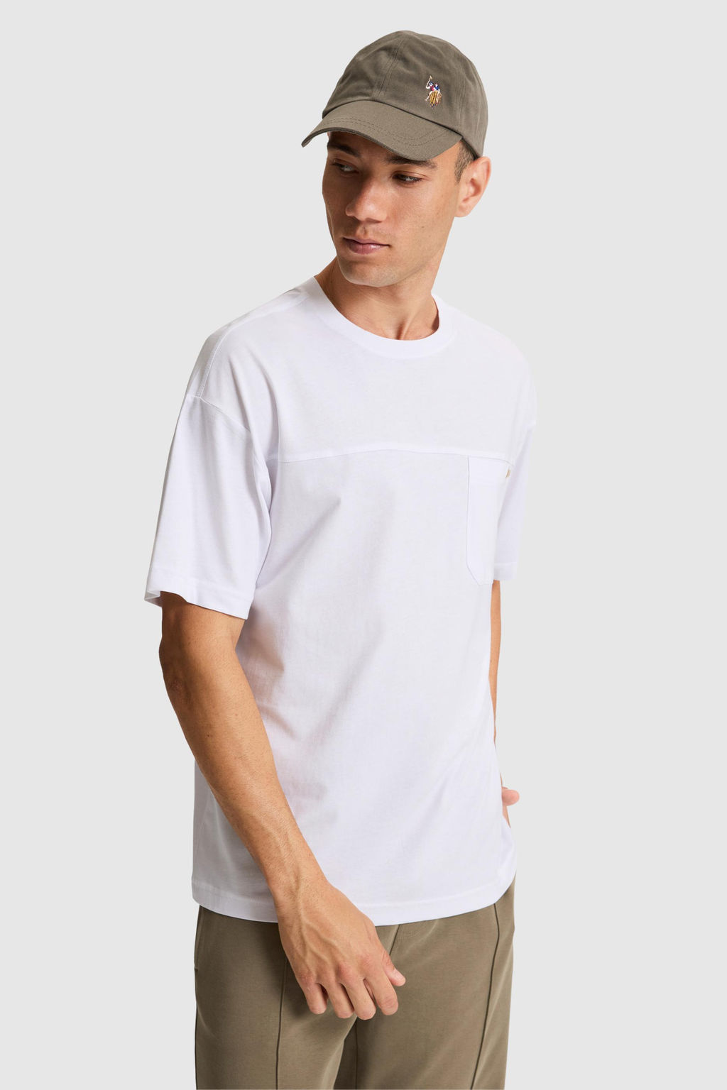 Erkek Beyaz Comfort Fit Bisiklet Yaka Ti__rt