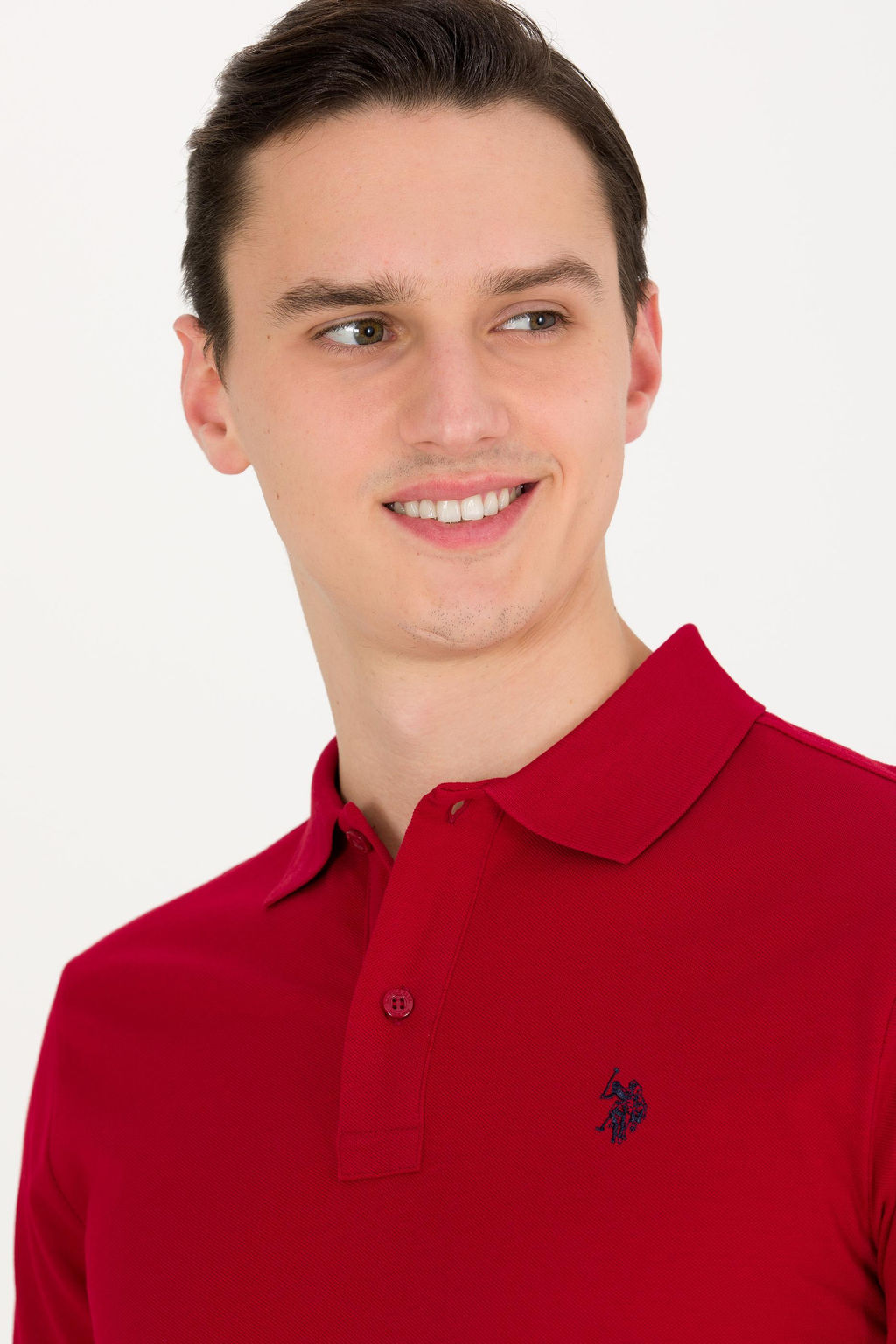 U. S. Polo Assn / Мужская бордово-красная базовая футболка с воротником-поло - U.s. polo assn фото 2