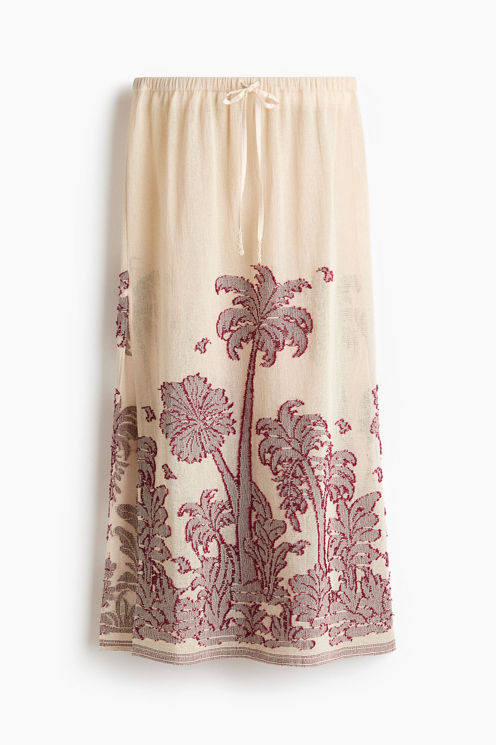 Falda playera de algod?n en tejido jacquard