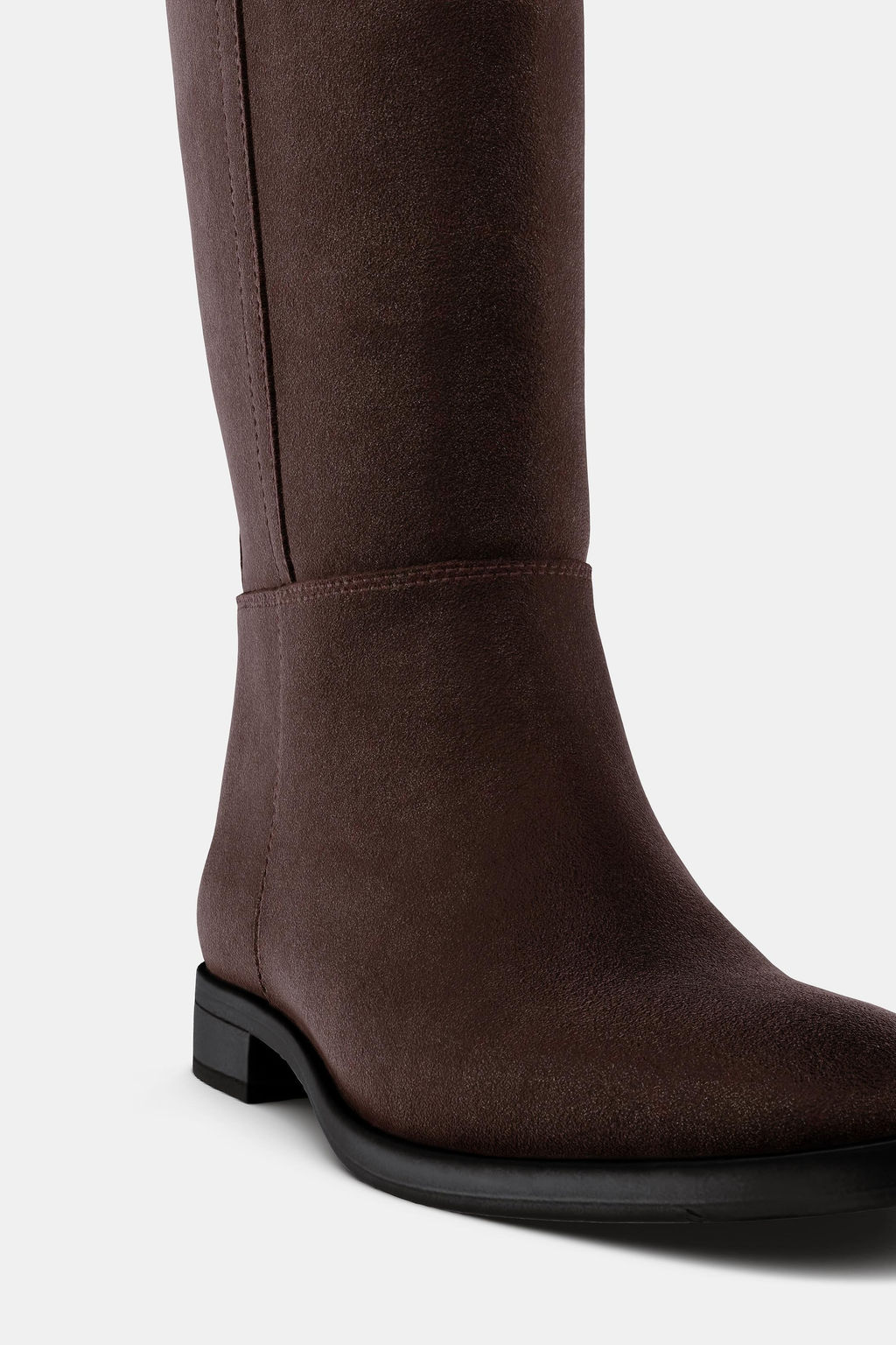 FLAT SUEDE RIDING BOOTS - Zara фото 6
