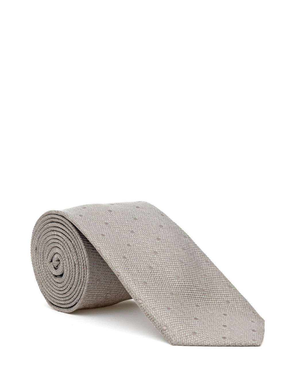 Бежевый шелковый галстук - Cacharel фото 2