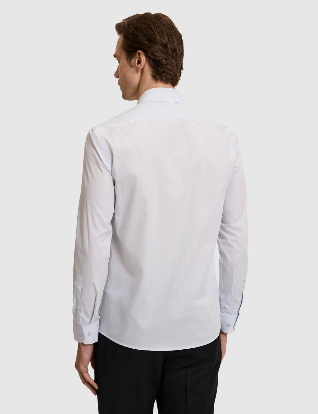 A__k Mavi Slim Fit Pamuk Klasik G_mlek