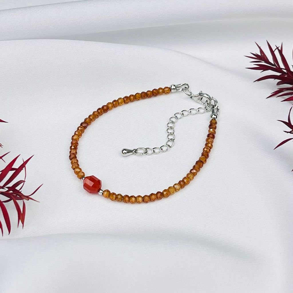 Браслет из Граната Спессартин и Сердолика