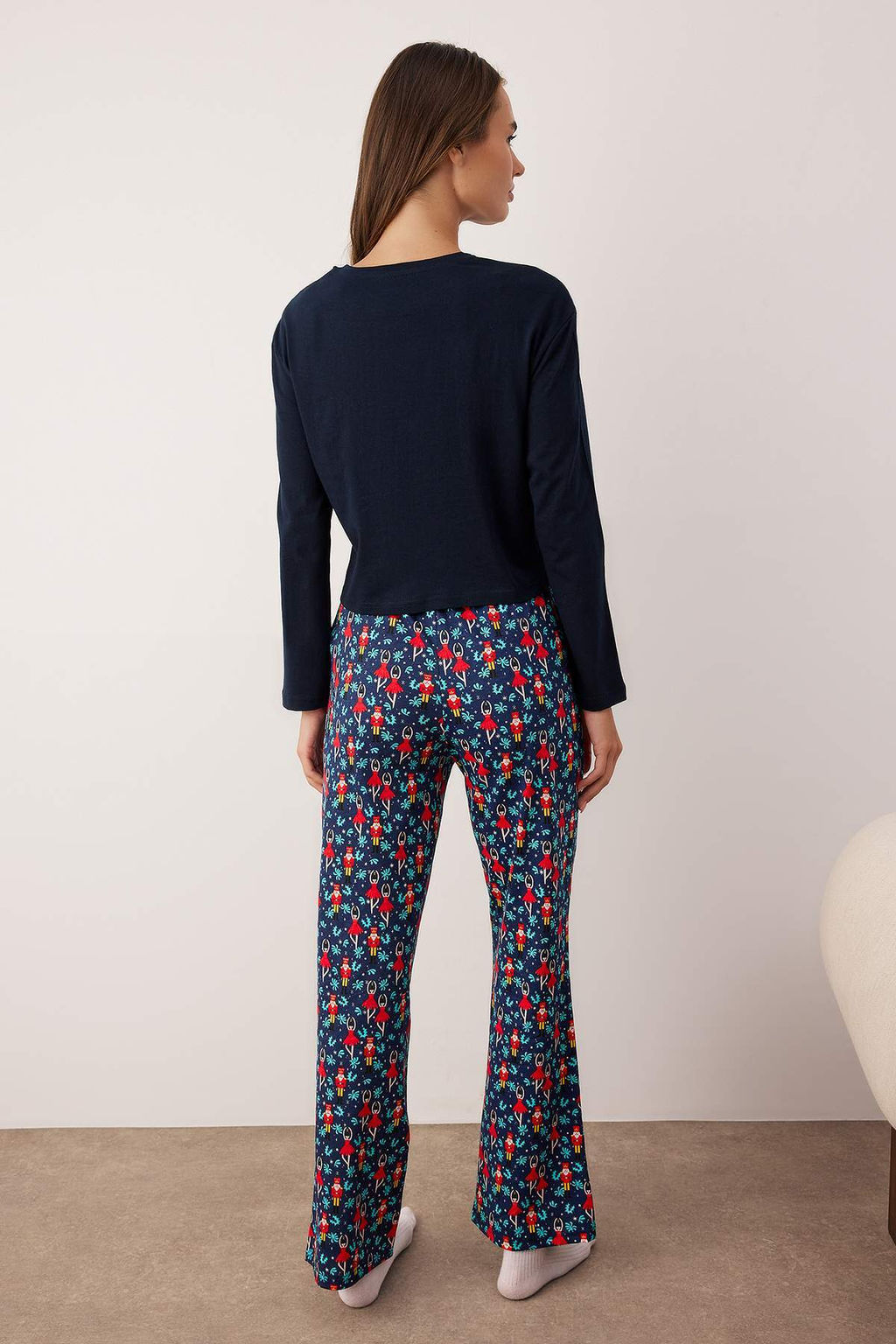 Trendyolmilla Bordo %100 Pamuklu Y?lbas? Temal? Orme Pijama Tak?m? THMAW23PT00318  фото 15