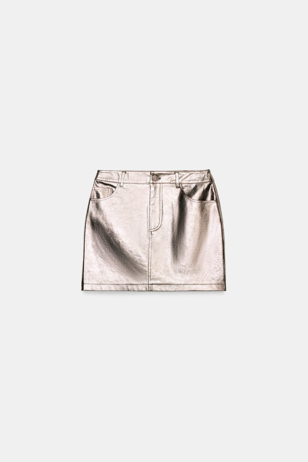 FALDA MINI EFECTO PIEL / Plata - Zara фото 6