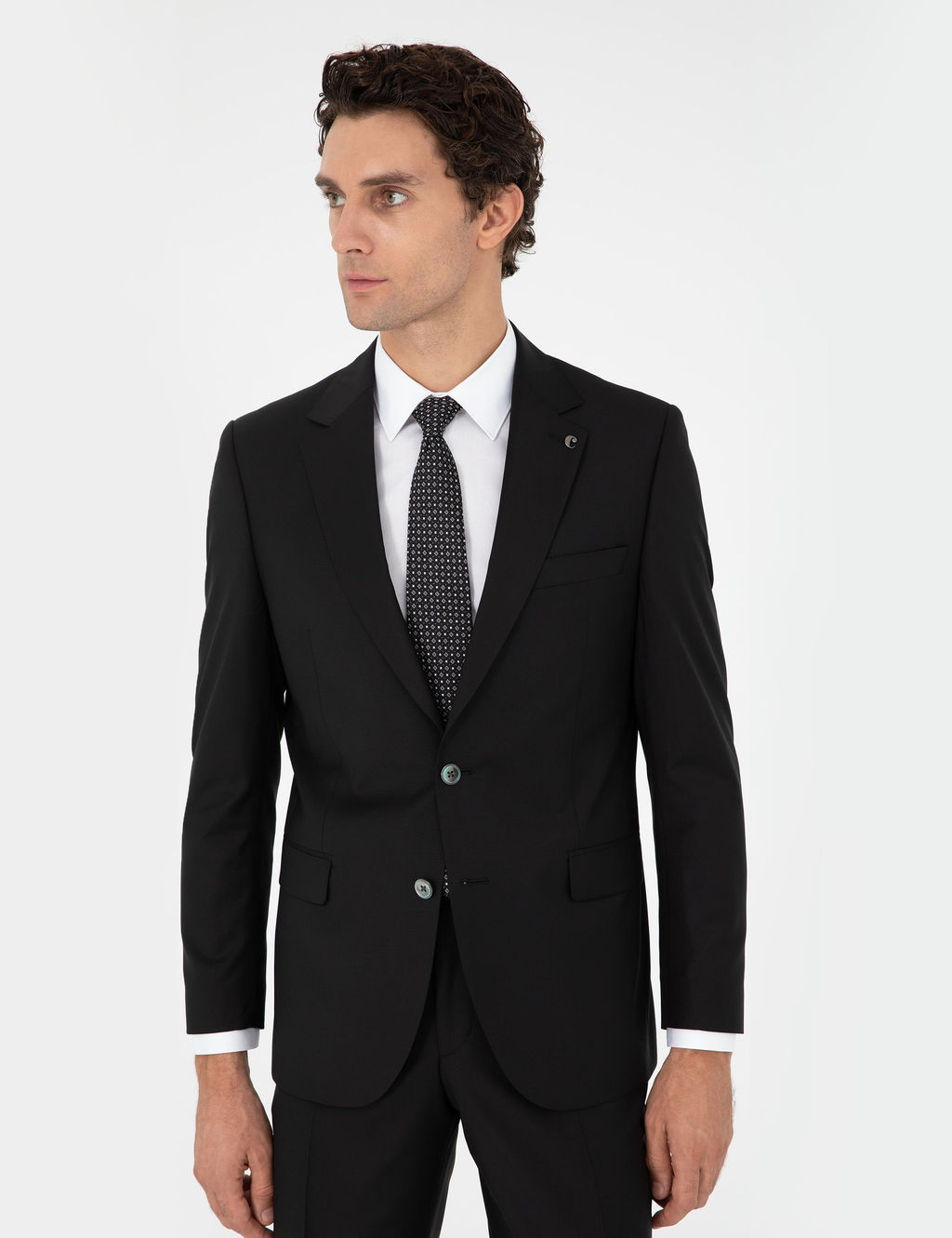 Черный костюм узкого кроя - Cacharel фото 3