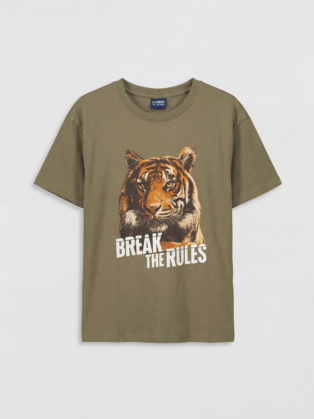 Bisiklet Yaka Bask?l? Erkek ?ocuk Ti??rt