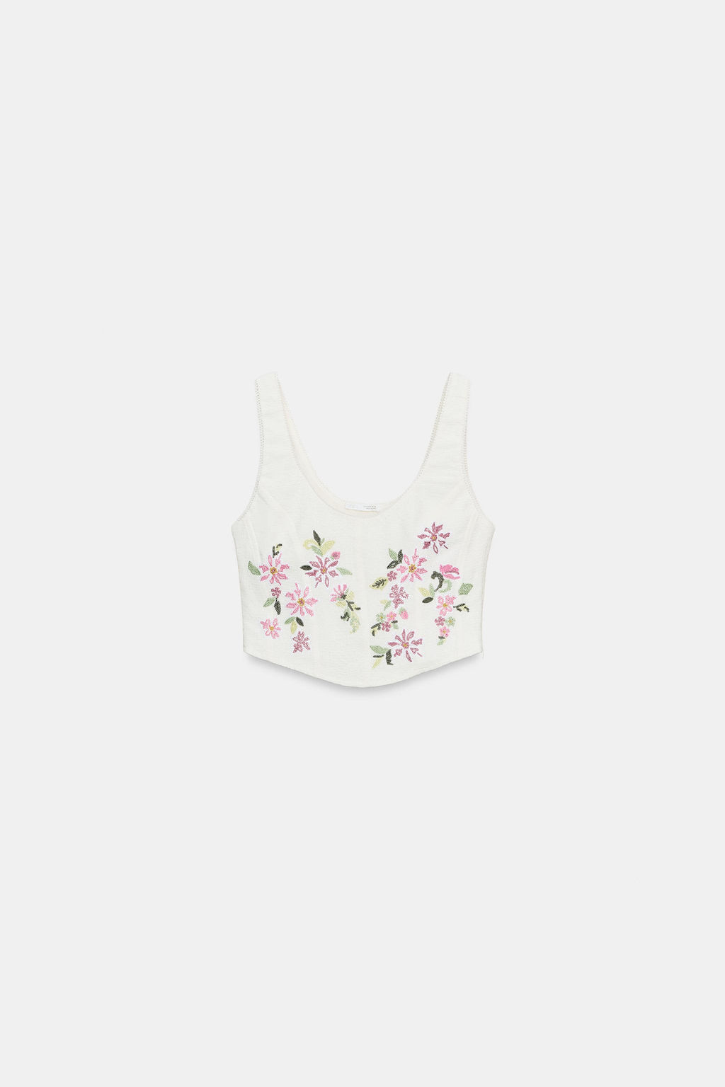TOP CORSETERO TEXTURA BORDADOS / Crudo - Zara фото 6