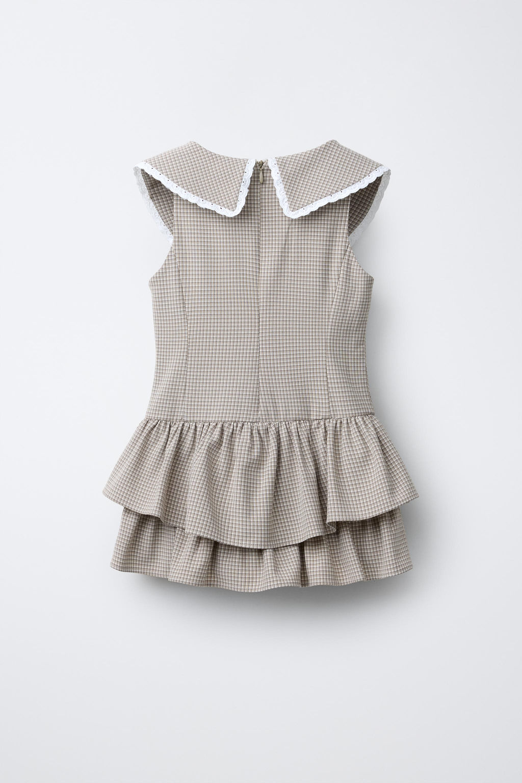 CHECK DRESS WITH RUFFLES AND LACE TRIM - Zara фото 2
