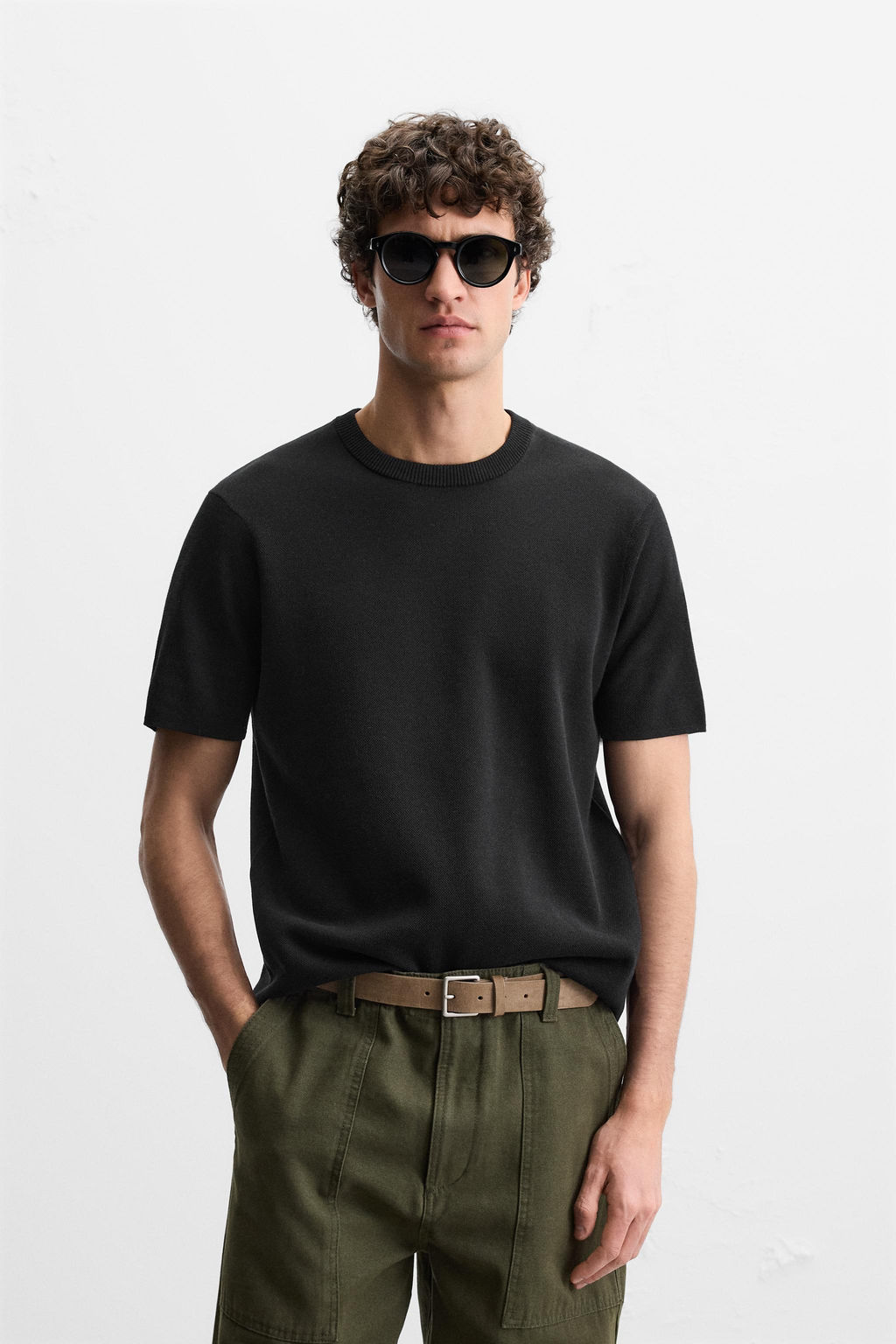 RELAXED FIT KNIT T-SHIRT - Zara фото 2
