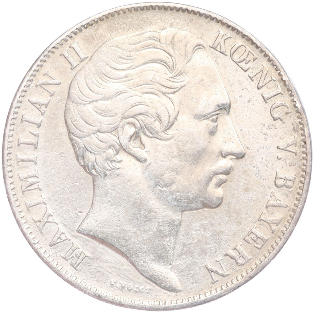 2 гульдена 1855 года Бавария Восстановление колонны Мадонны в Мюнхене