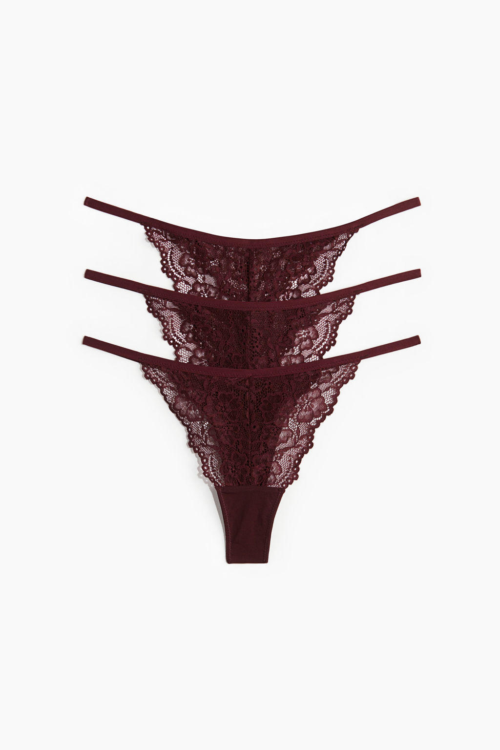 Pack de 3 bragas Thong de encaje