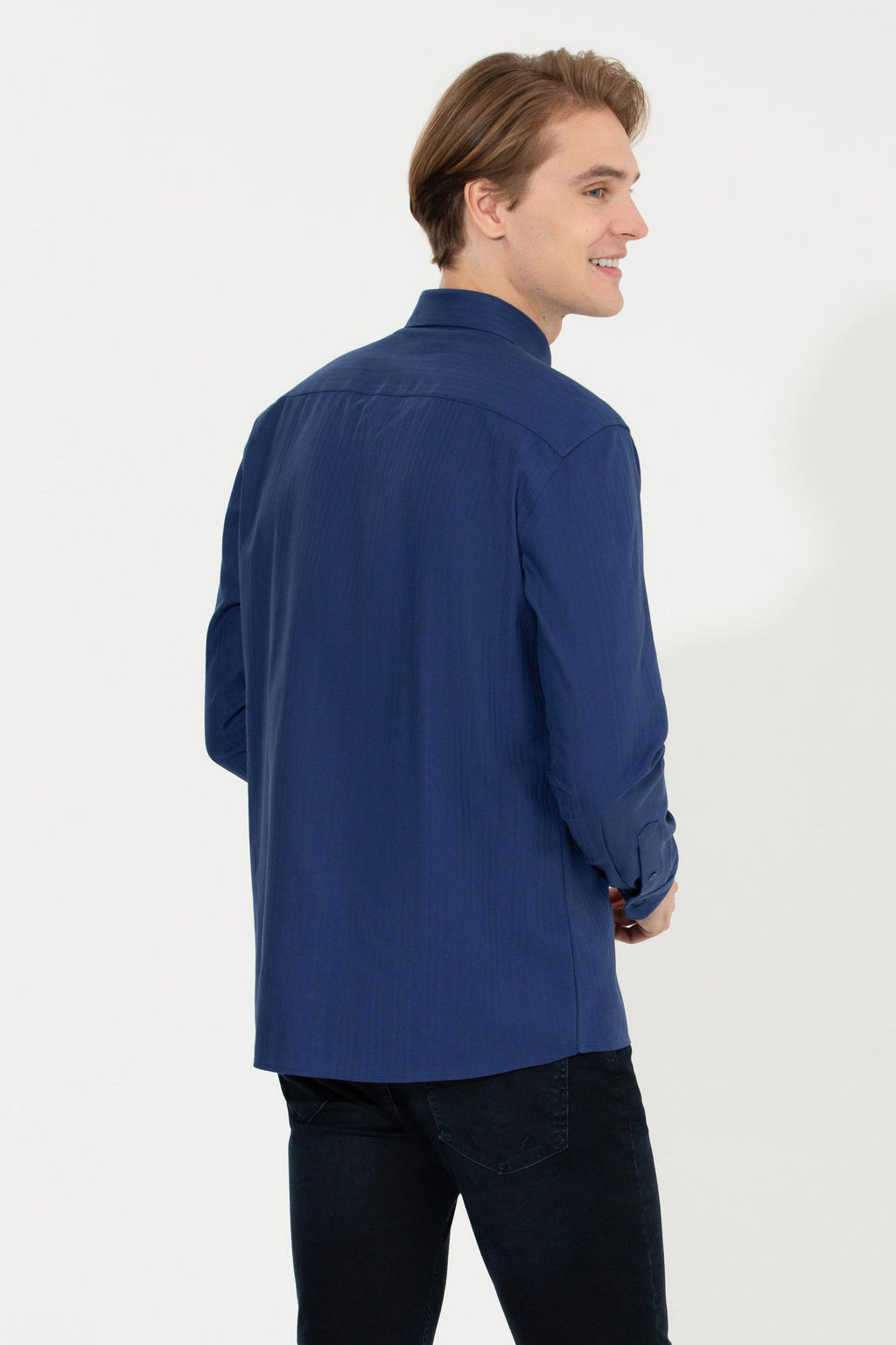 Erkek Mavi Uzun Kollu G_mlek