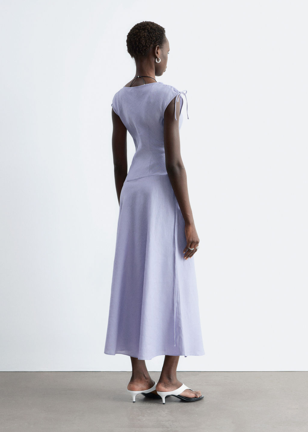 Vestido midi acampanado de lino - H&m фото 8