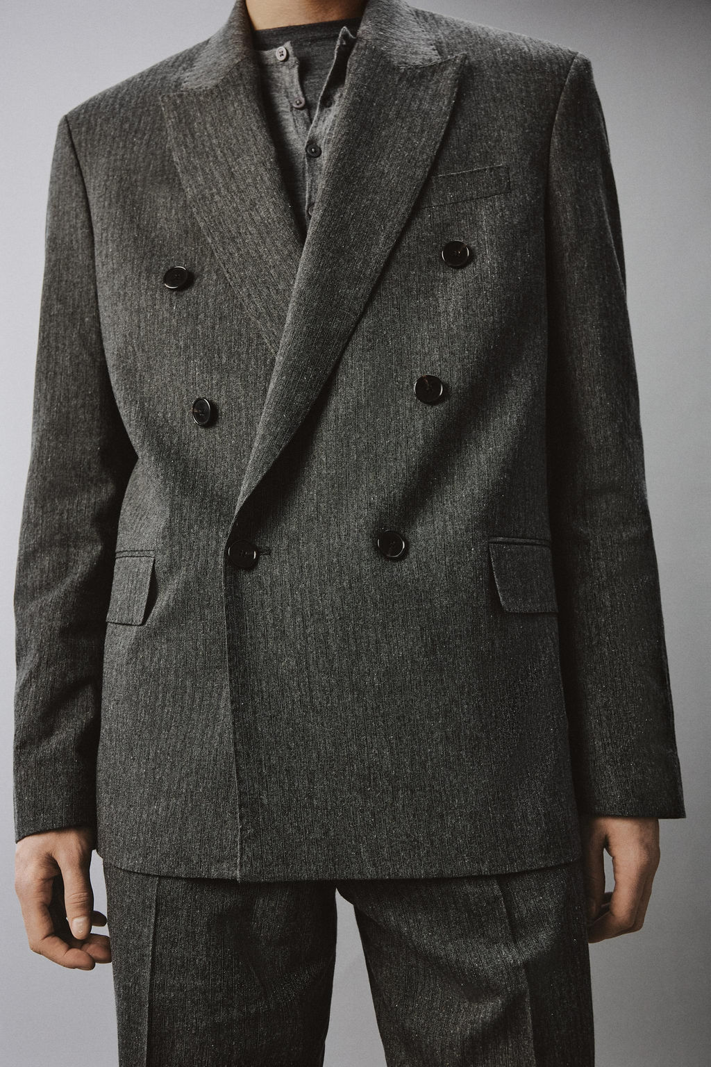 BLAZER CRUZADA TRAJE  RAYA DIPLOM?TICA / Gris - Zara фото 6