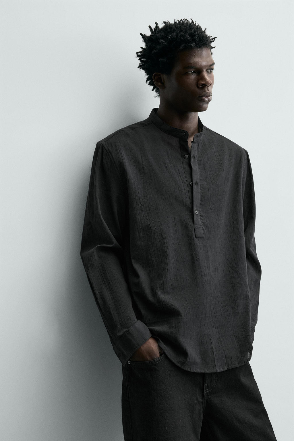 CAMISA EFECTO ARRUGADO / Carb?n - Zara фото 5