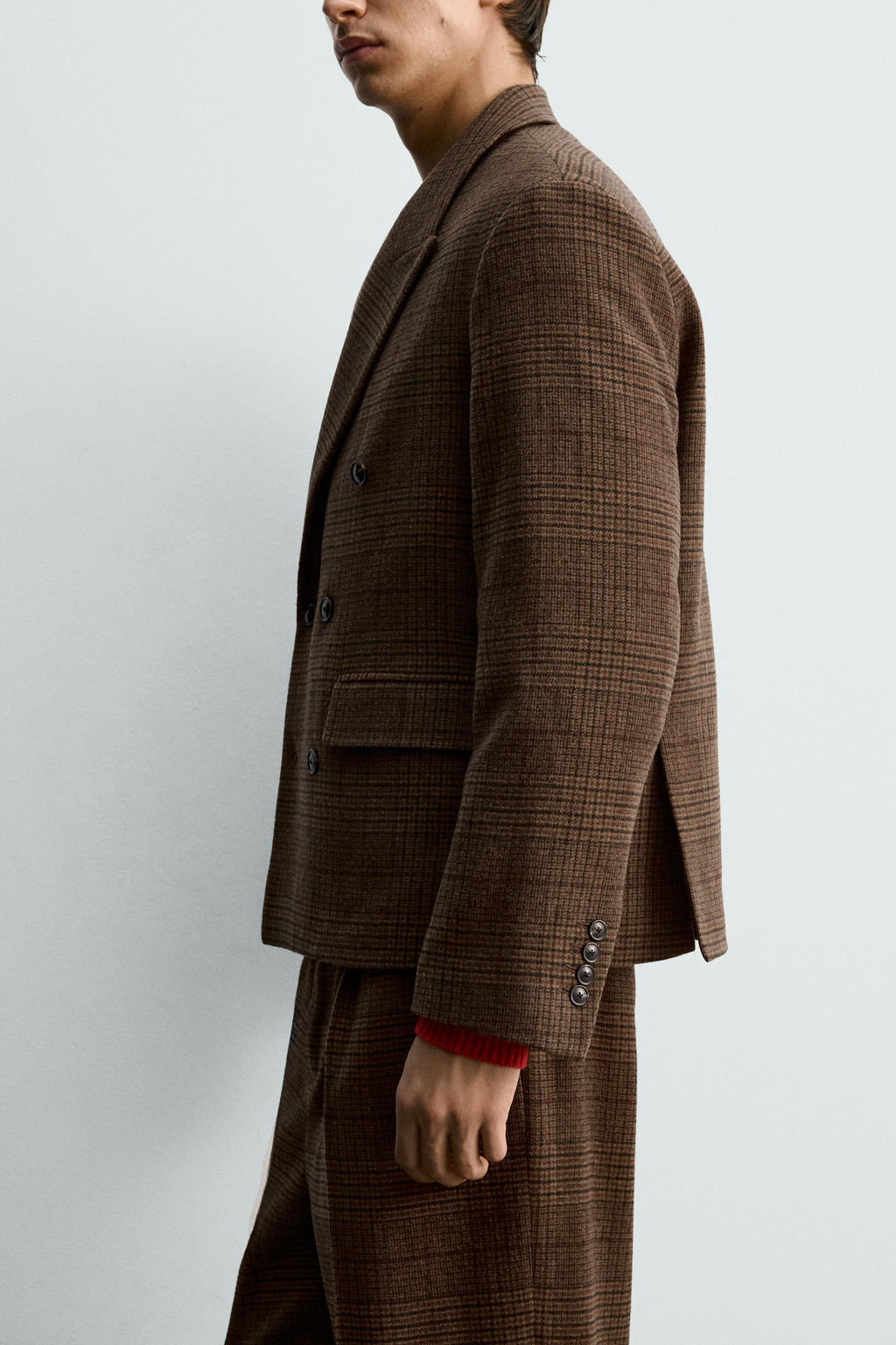 BOXY FIT CHECK SUIT BLAZER - Zara фото 6