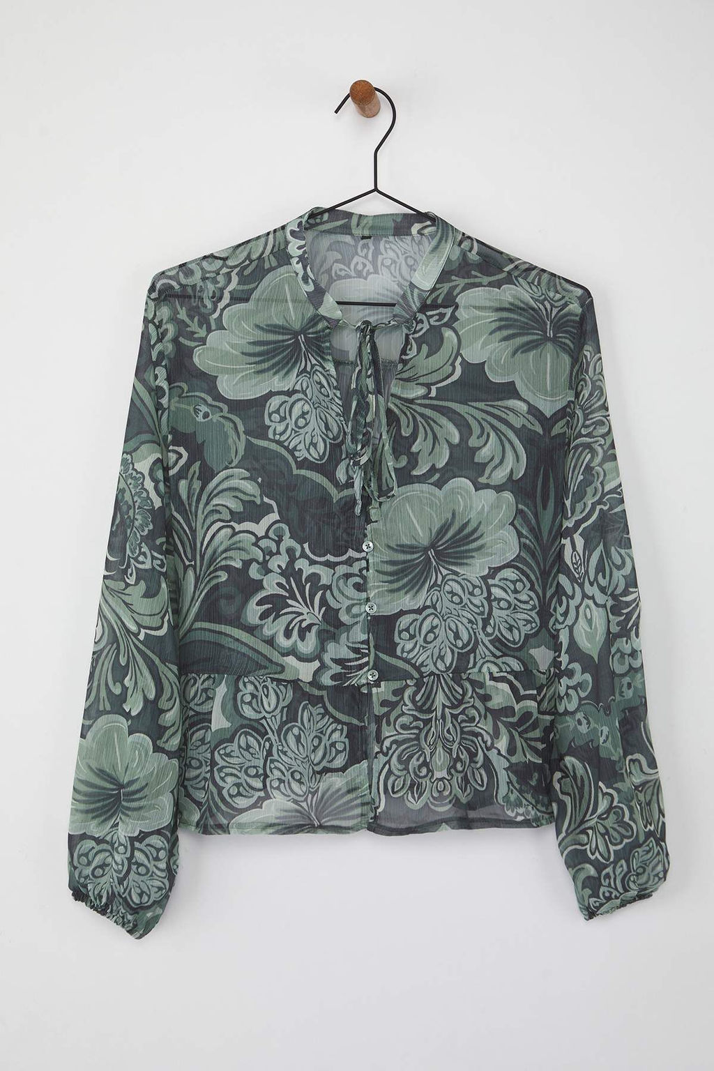 Haki-Cok Renkli Floral Desenli Astars?z Sifon Gomlek TWOAW26GO00057