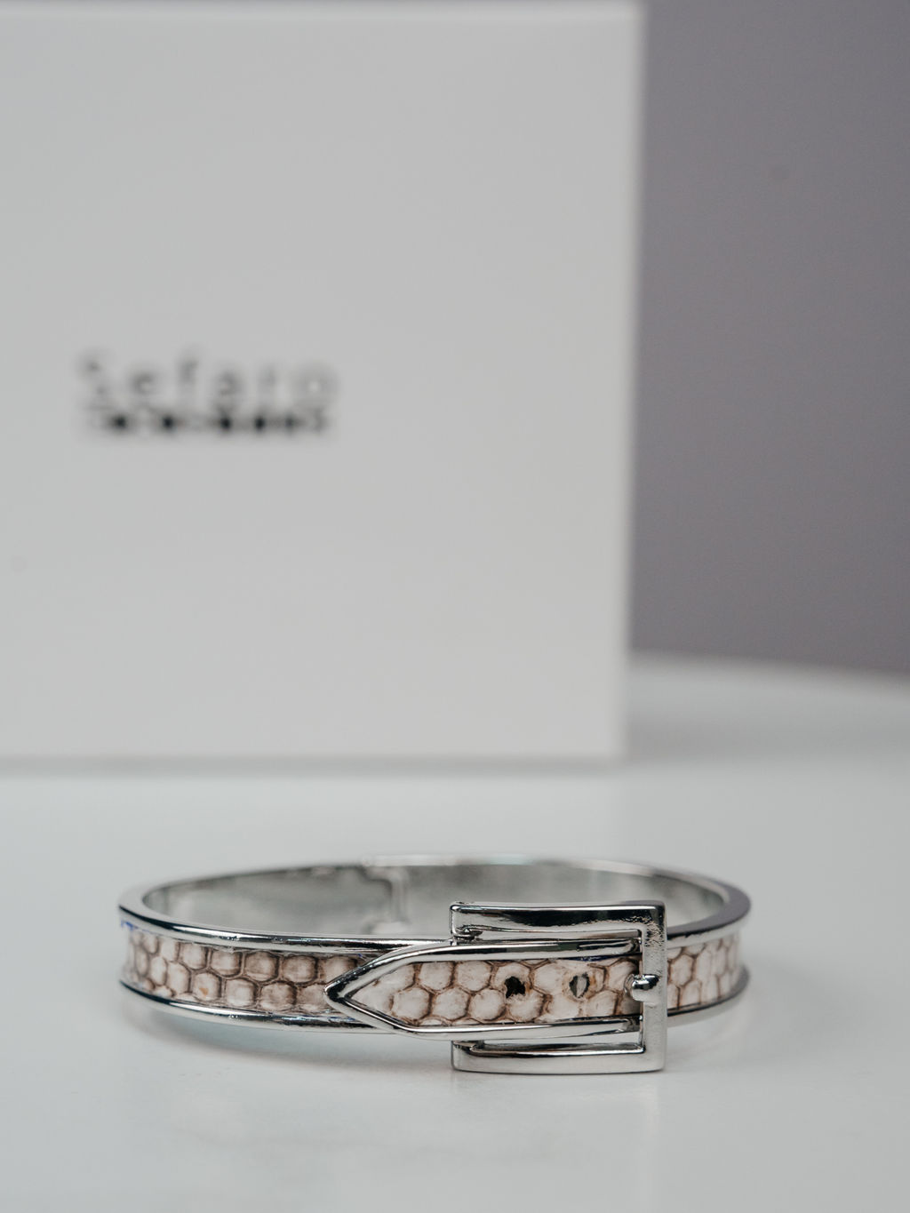 Браслет Sefaro Exotic из кожи морской змеи белый  фото 2