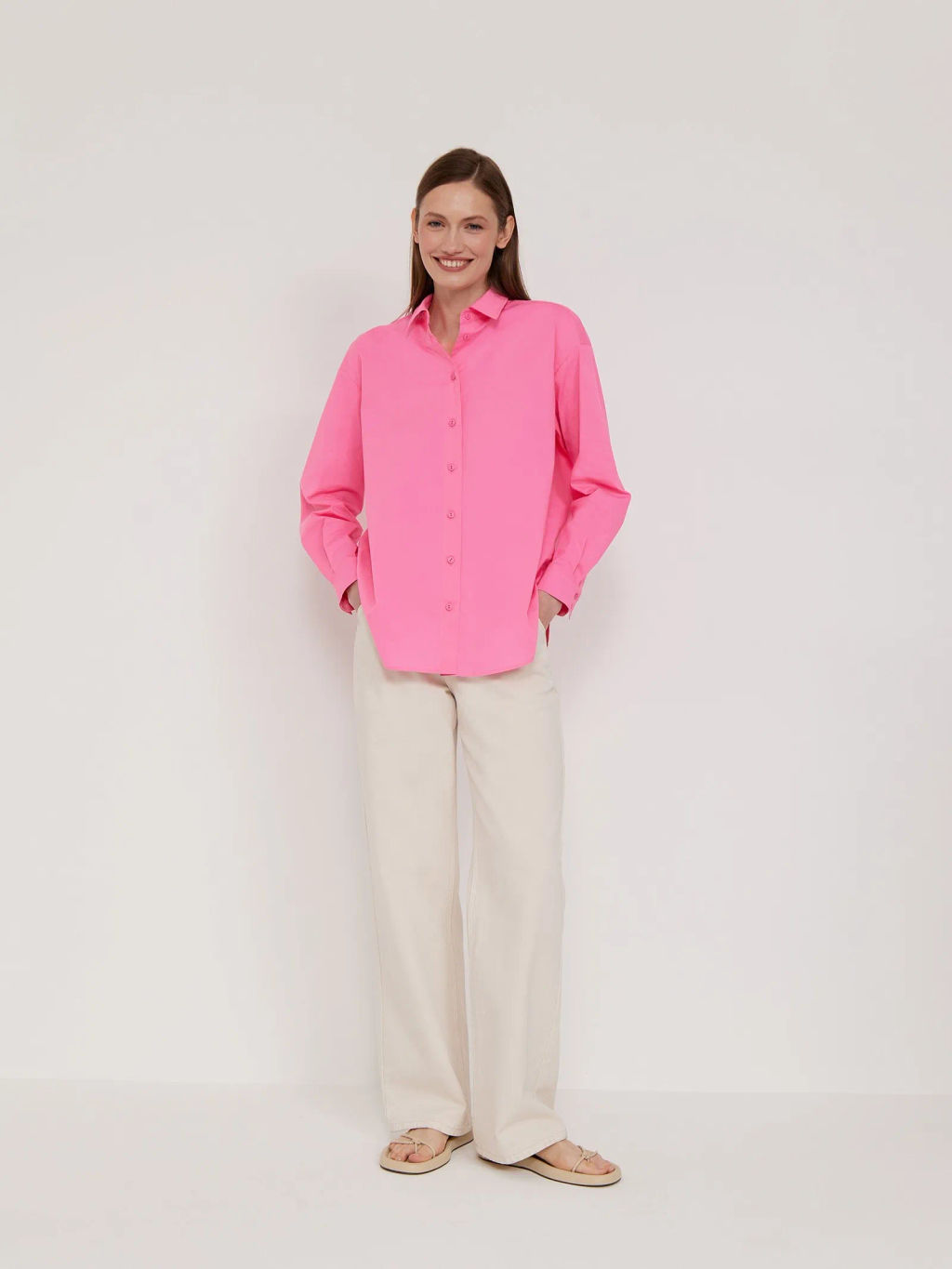 Рубашка однотонная - Emka фото 4