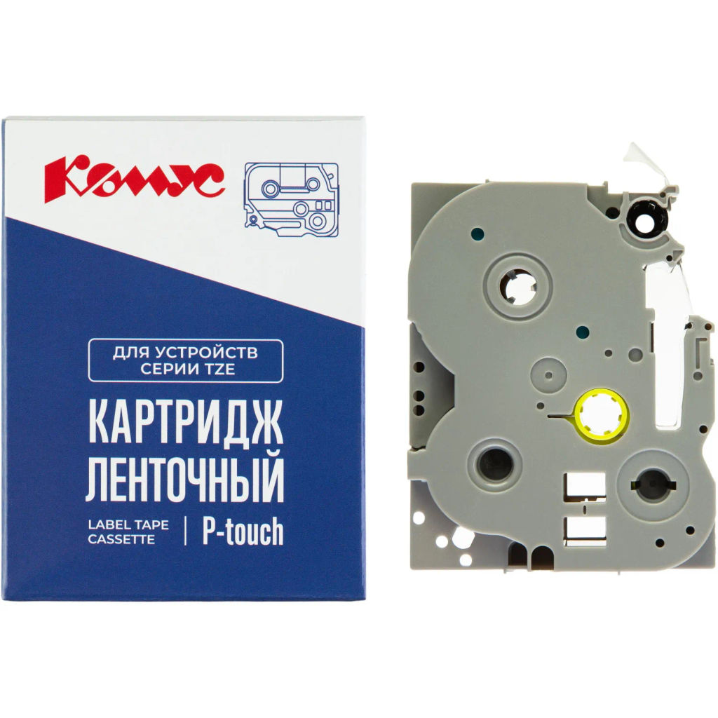 Картридж Комус TZE-465(Brother TZE-465 белый на красном ,36мм/8м)