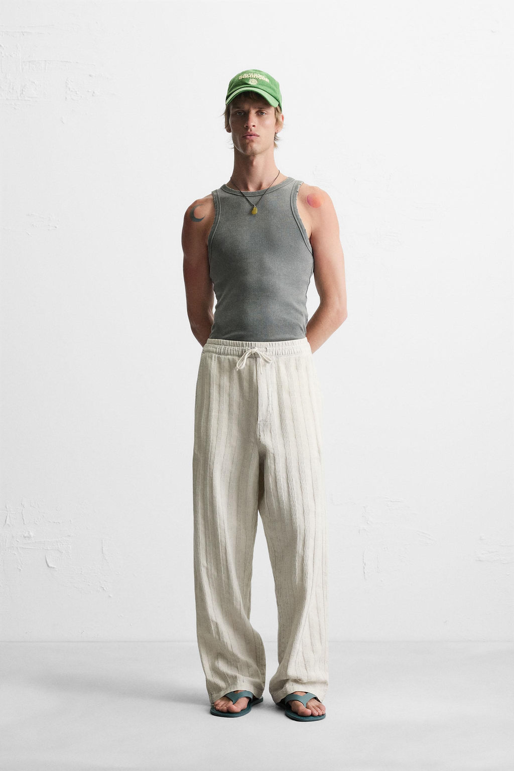 RELAXED FIT JACQUARD TROUSERS