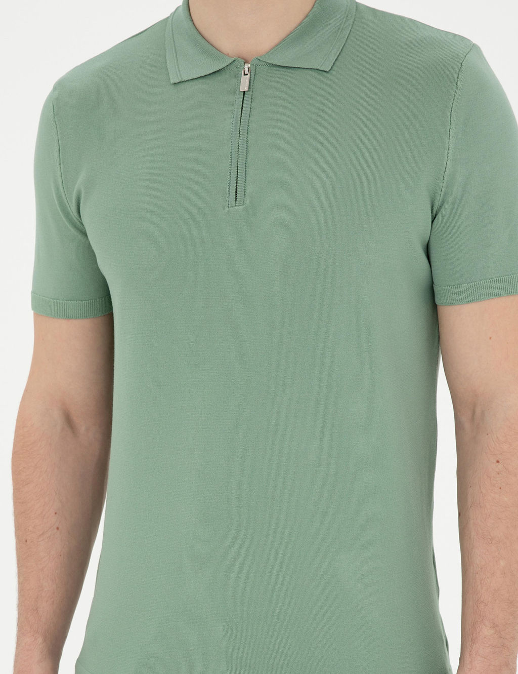 _a_la Slim Fit Fermuarl_ Polo Yaka Triko Ti__rt