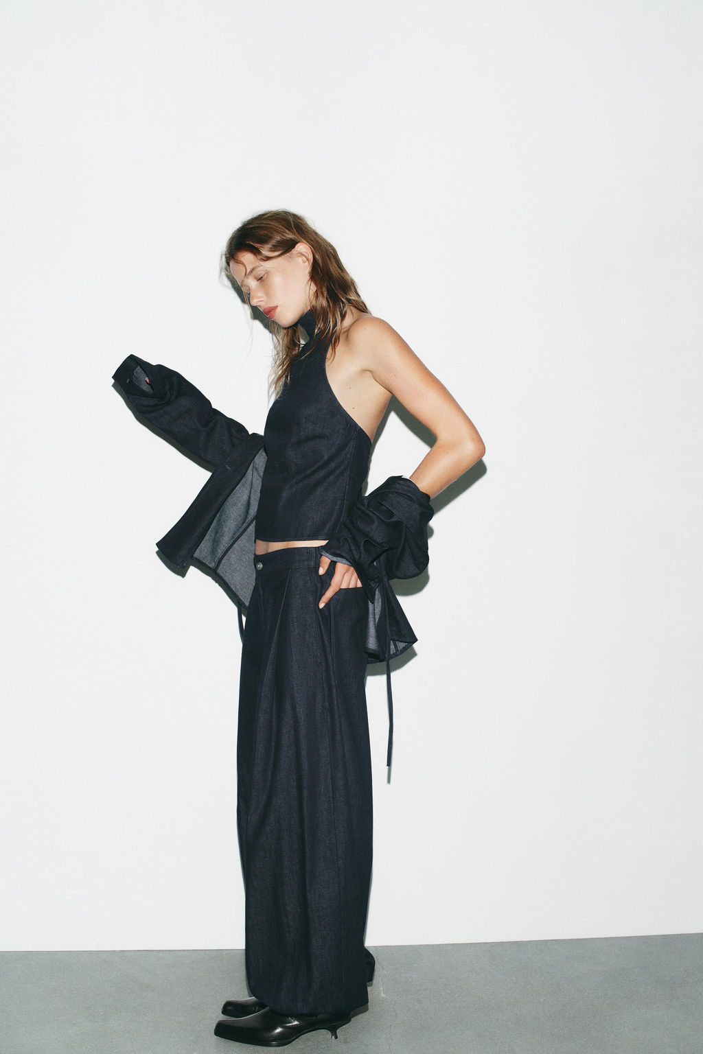 TRF DENIM HALTER TOP - Zara фото 3