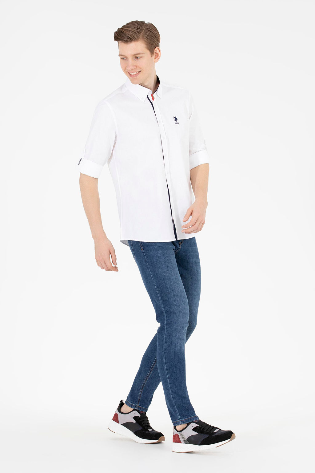 U. S. Polo Assn / Мужская белая рубашка с длинным рукавом - U.s. polo assn фото 4
