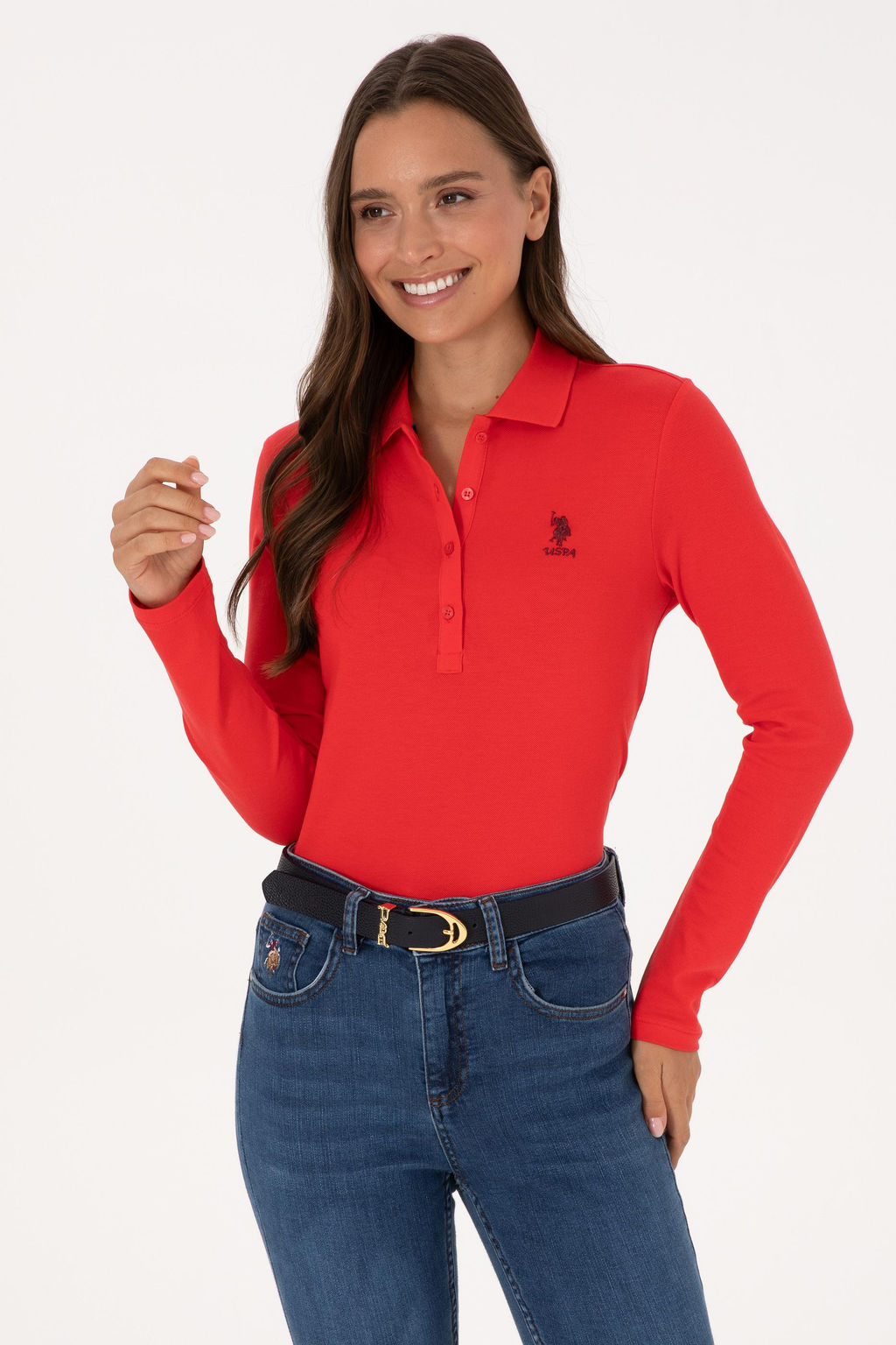 Kad_n K_rm_z_ Basic Polo Yaka Sweatsh_rt