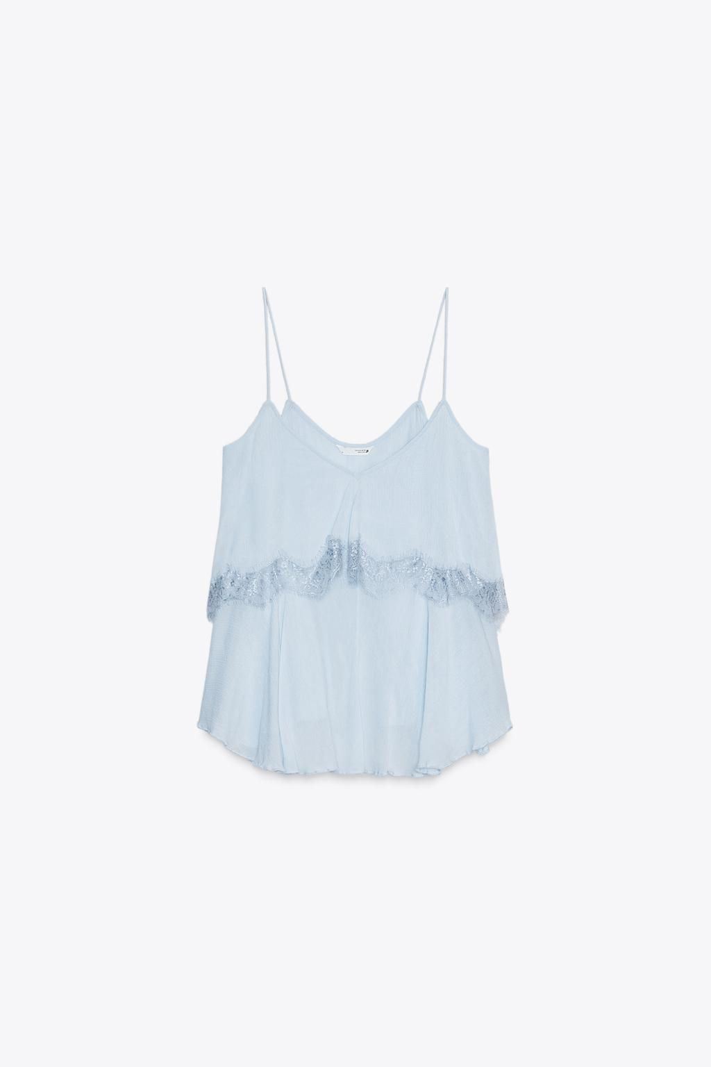 LACE TRIM CAMISOLE TOP - Zara фото 6