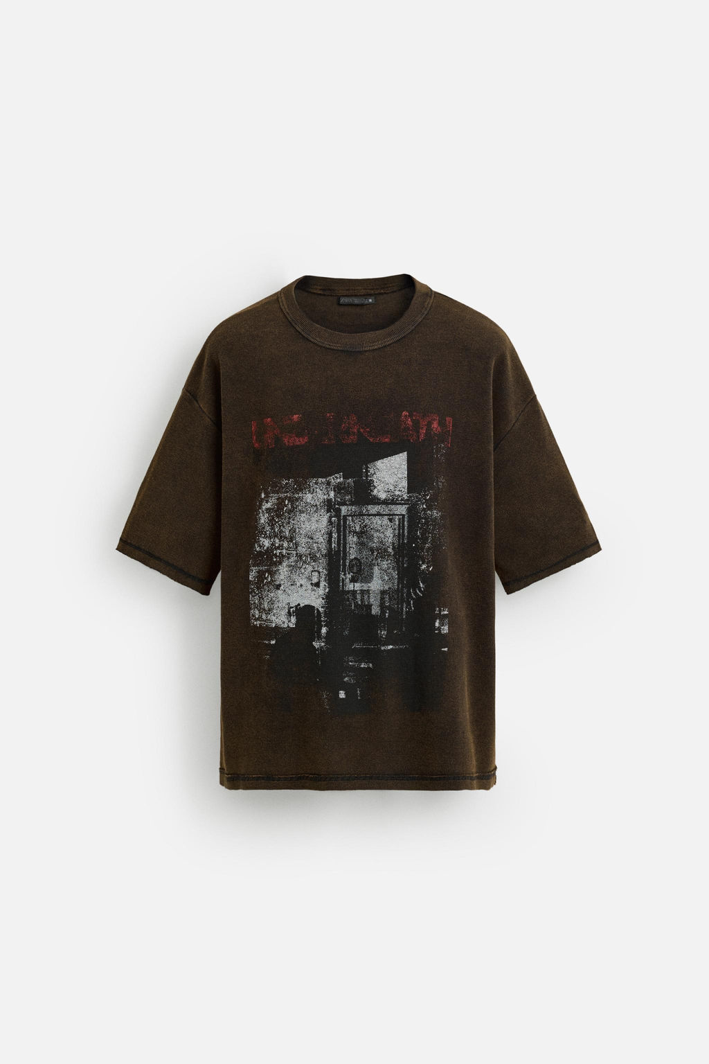 WASHED PRINT KNIT T-SHIRT - Zara фото 7