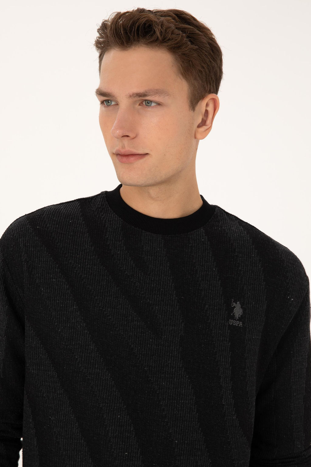 Erkek Comfort Fit Bisiklet Yaka Siyah Sweatshirt - U.s. polo assn фото 2