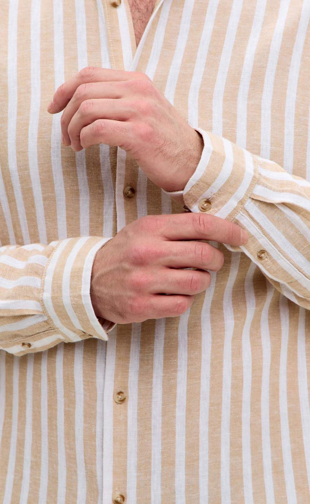 Рубашка д/р лен F611-0483 beige stripes - Fine joyce фото 6