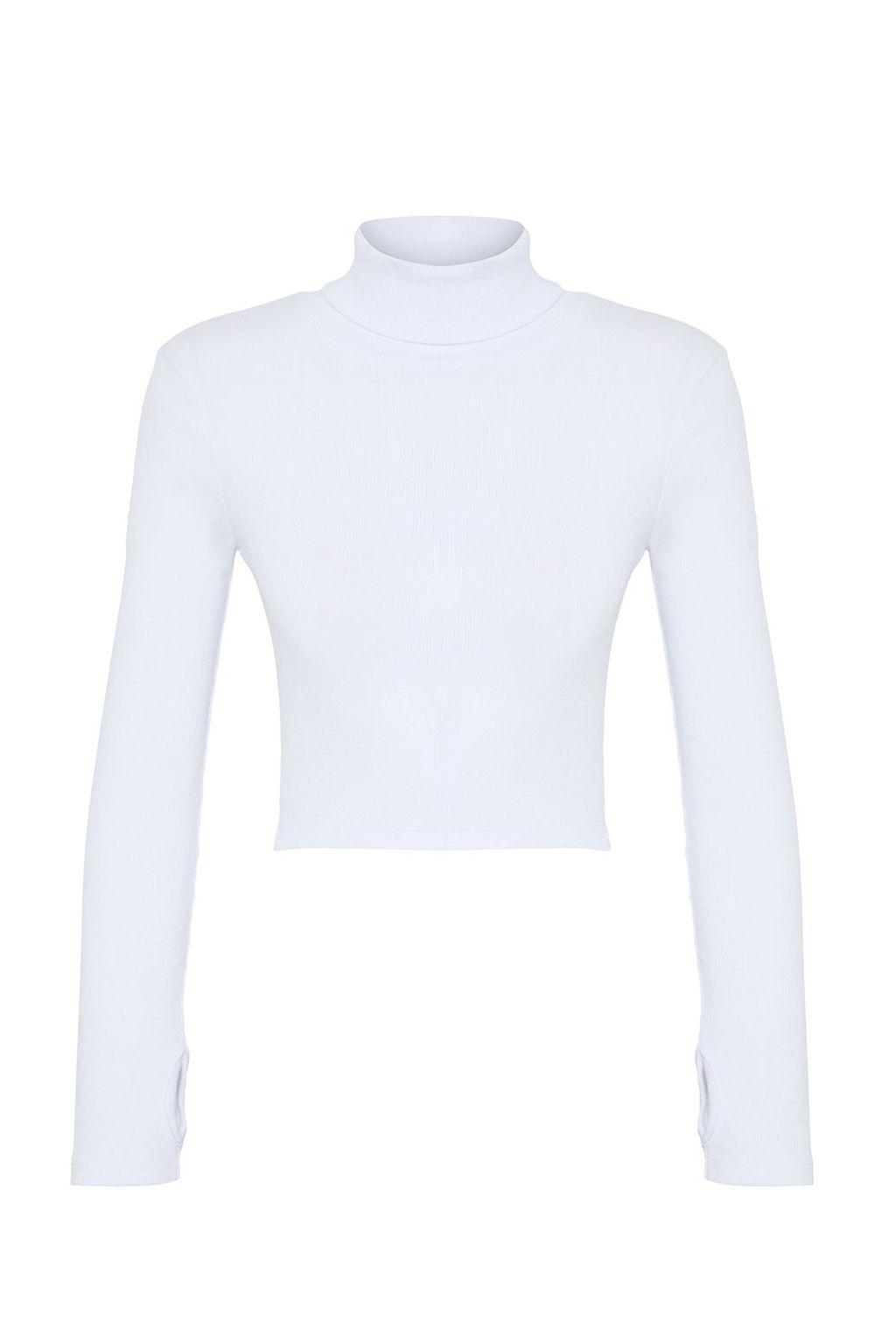 Trendyolmilla Zumrut Yesili Fitted/Vucuda Oturan Bal?kc? Yaka Parmak Detayl? Fitilli Esnek Orme Bluz TWOAW21BZ0071 фото 13