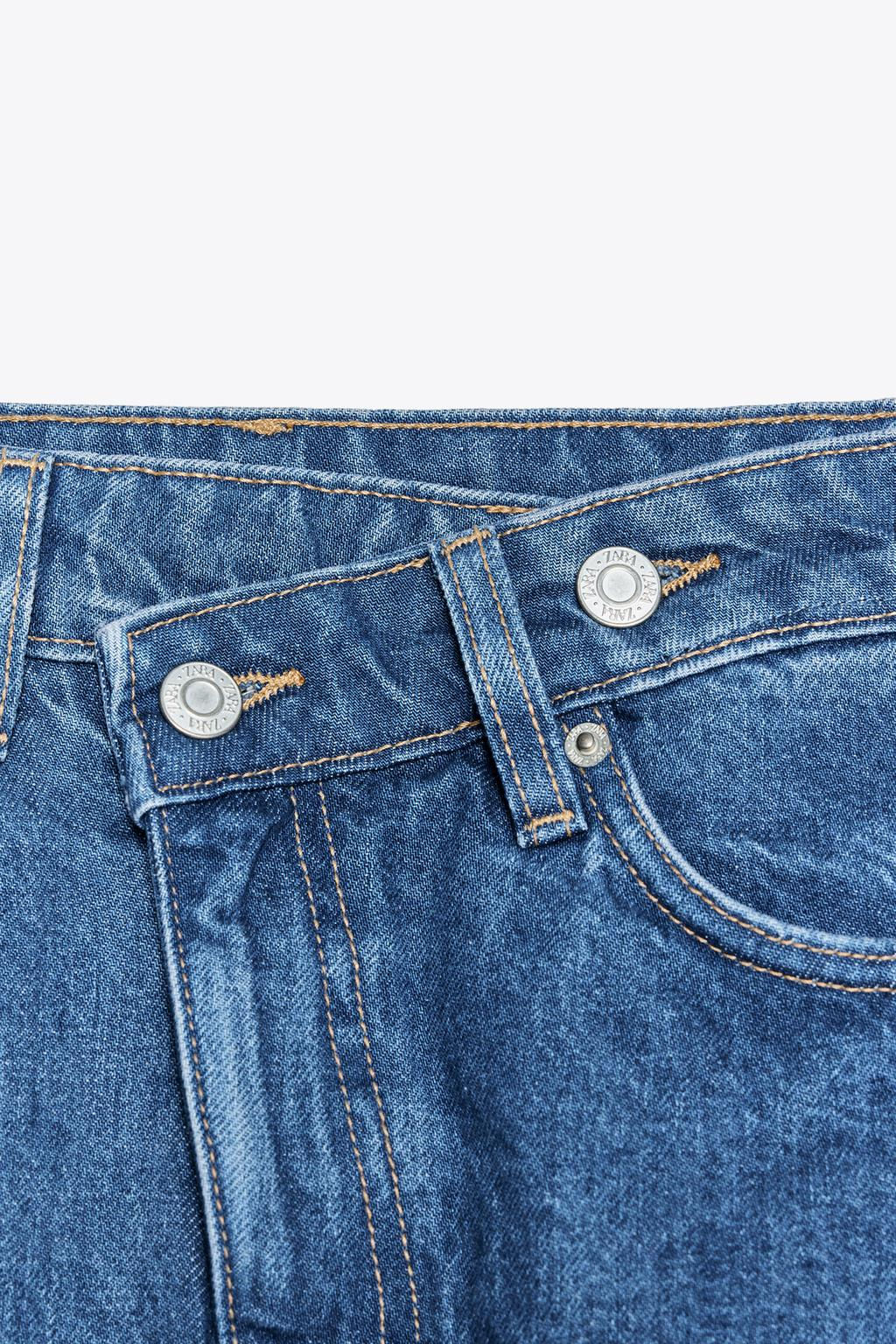 HIGH-WAIST CROSSOVER WAIST TRF MOM FIT DENIM BERMUDA SHORTS - Zara фото 16