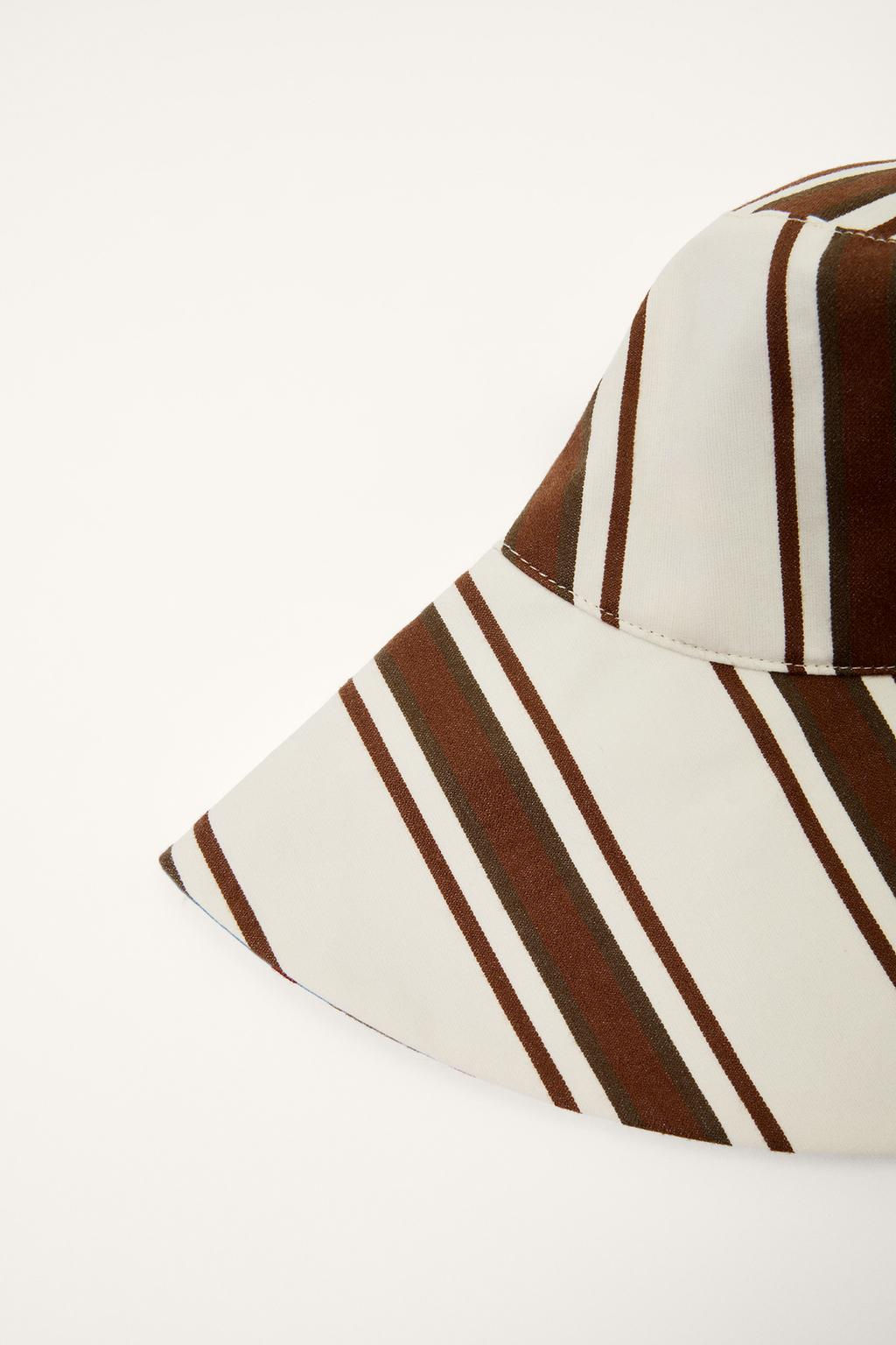 LIMITED EDITION STRIPED REVERSIBLE BUCKET HAT - Zara фото 7